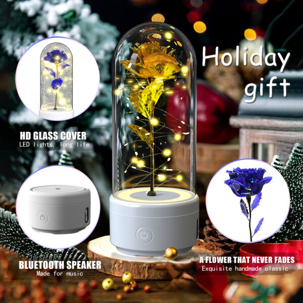 Creative 2 in 1 Rose Flowers LED Light and Bluetooth-compatible Speaker Creative 2 in 1 Rose Flowers LED Light and Bluetooth-compatible Speaker
