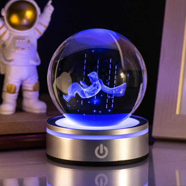 Creative 3D Inner Carving Luminous Crystal Ball Colorful Gradient Small Creative 3D Inner Carving Luminous Crystal Ball Colorful Gradient Small