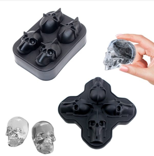 Creative 3D Skull Mold Ice Cube Tray Silicone Soap Candle Moulds Sugar