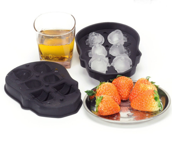 Creative 3D Skull Mold Ice Cube Tray Silicone Soap Candle Moulds Sugar Creative 3D Skull Mold Ice Cube Tray Silicone Soap Candle Moulds Sugar