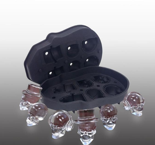 Creative 3D Skull Mold Ice Cube Tray Silicone Soap Candle Moulds Sugar Creative 3D Skull Mold Ice Cube Tray Silicone Soap Candle Moulds Sugar