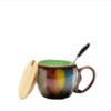 Creative Ceramic Cup Milk Water Coffee Breakfast Couple to Mug with Lid