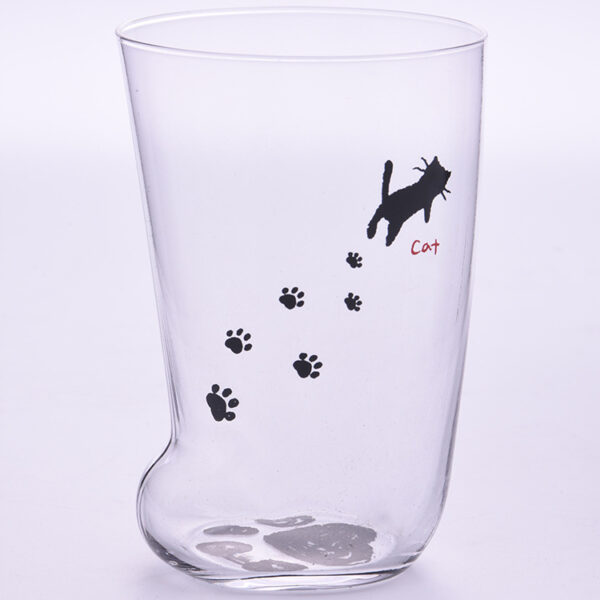 Creative Cute Cat Paws Glass Tiger Mug Office Coffee Tumbler