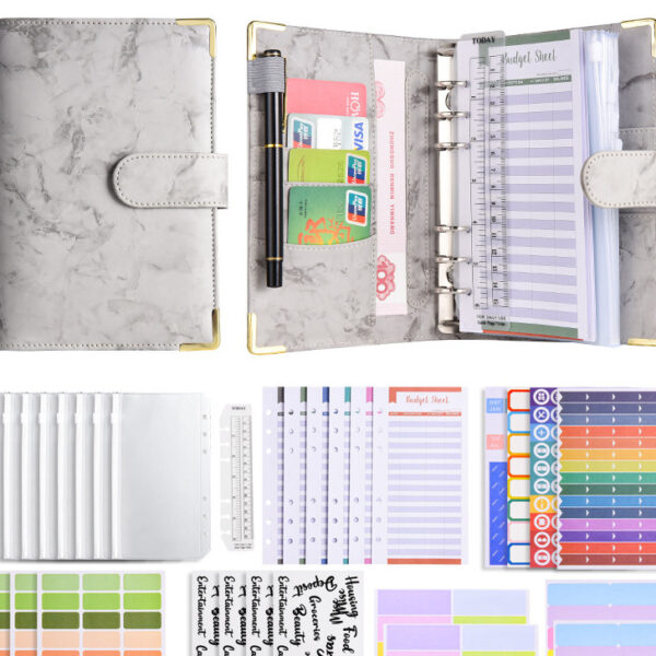 Creative Notebook Zipper Bag Macaron PU Leather Loose Spiral Creative Notebook Zipper Bag Macaron PU Leather Loose Spiral