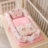 Crib Anti-pressure Newborn Foldable Portable Middle Bed Baby Infant Crib Anti-pressure Newborn Foldable Portable Middle Bed Baby Infant