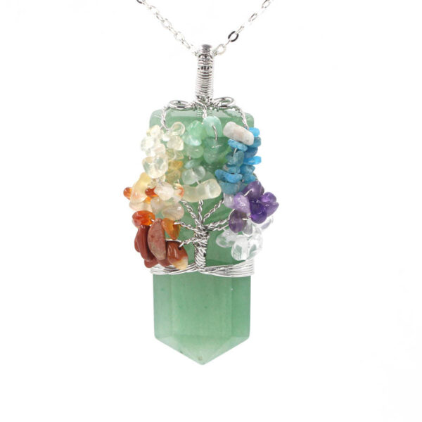 Crystal Column Tree of Life Winding Pendant Necklace Crystal Column Tree of Life Winding Pendant Necklace