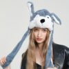 Cute Animal Moving Ear Hat Panda Dog Frog Puppy Plush Hats Halloween Cute Animal Moving Ear Hat Panda Dog Frog Puppy Plush Hats Halloween
