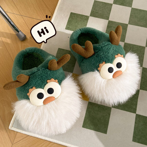 Cute Cartoon Christmas Deer Cotton Shoes Winter Indoor Floor Home