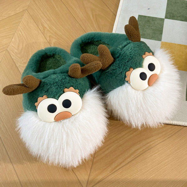 Cute Cartoon Christmas Deer Cotton Shoes Winter Indoor Floor Home