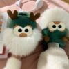 Cute Cartoon Christmas Deer Cotton Shoes Winter Indoor Floor Home