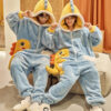 Cute Cartoon Jumpsuit Homewear Couple One-piece Nightgown Coral Fleece Cute Cartoon Jumpsuit Homewear Couple One-piece Nightgown Coral Fleece