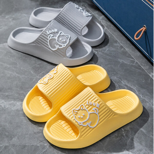 Cute Cat Slippers Summer Women Home Shoes Bath Thick Platform Non-slip