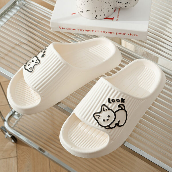 Cute Cat Slippers Summer Women Home Shoes Bath Thick Platform Non-slip