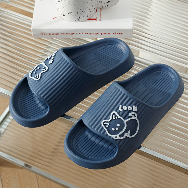 Cute Cat Slippers Summer Women Home Shoes Bath Thick Platform Non-slip