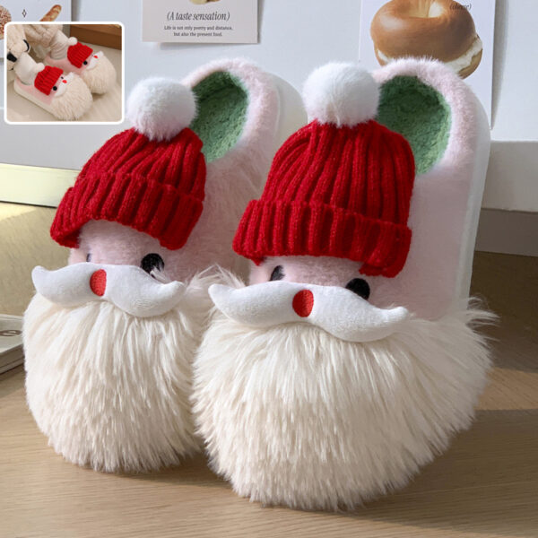 Cute Christmas Santa Claus Home Slippers Winter Warm Indoor Non-slip