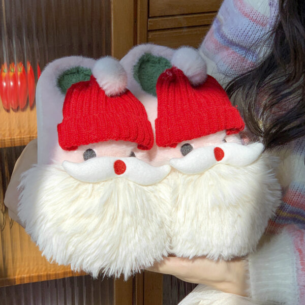 Cute Christmas Santa Claus Home Slippers Winter Warm Indoor Non-slip