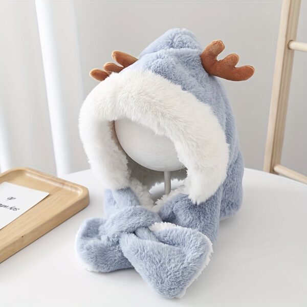 Cute Deer Hat Women Plush Rabbit Ear Funny Lolita Sweet Kawaii Winter