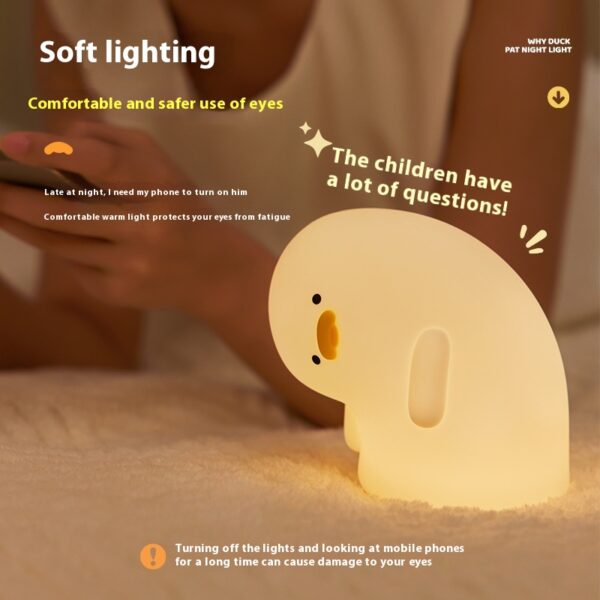 Cute Duck LED Night Light USB Rechargeable Nightlights Silicone Lamp