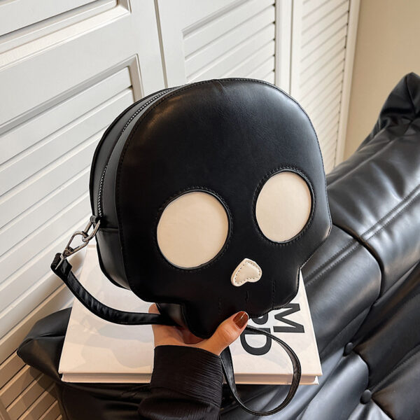 Cute Skull Small Round Bag Girls Halloween Personality Fashion Shoulder