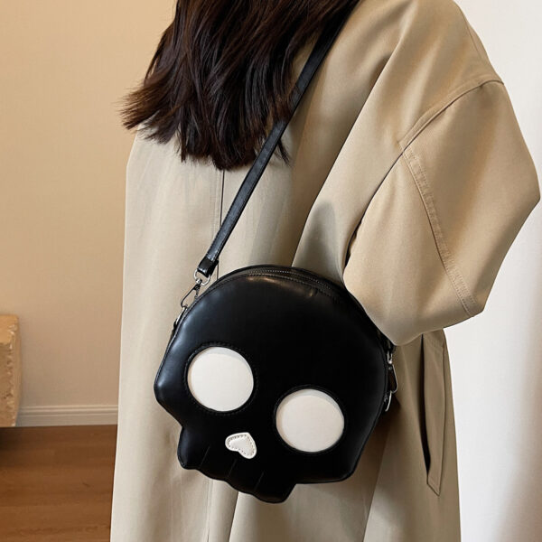Cute Skull Small Round Bag Girls Halloween Personality Fashion Shoulder