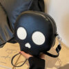 Cute Skull Small Round Bag Girls Halloween Personality Fashion Shoulder