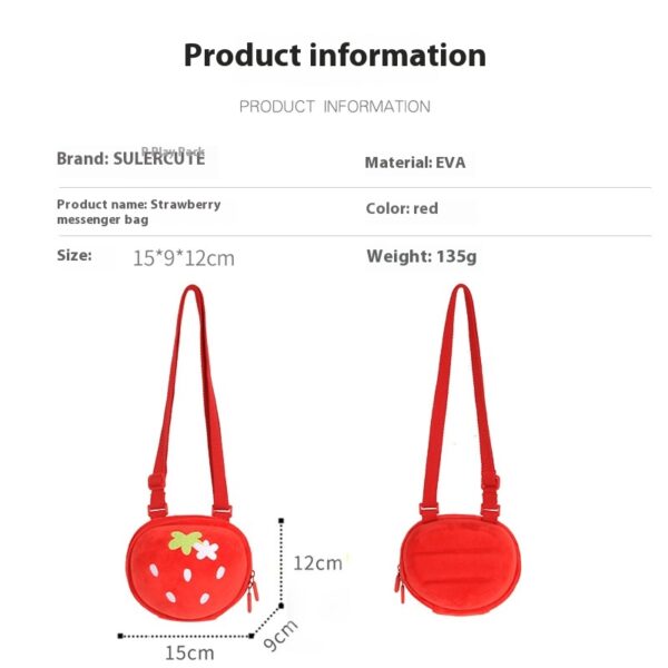 Cute Strawberry Fruit Cartoon Children's Crossbody Bag Cute Strawberry Fruit Cartoon Children's Crossbody Bag