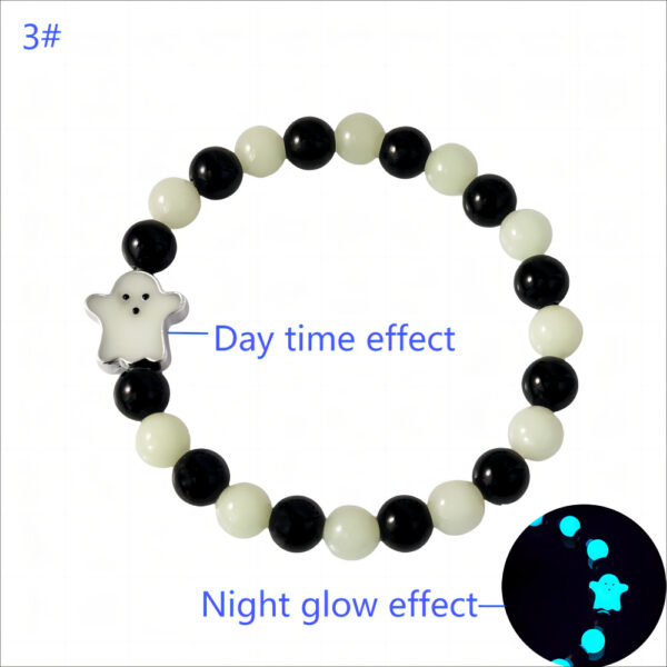 Day of the Dead Luminous Bracelet Glass Beaded Halloween Day of the Dead Luminous Bracelet Glass Beaded Halloween