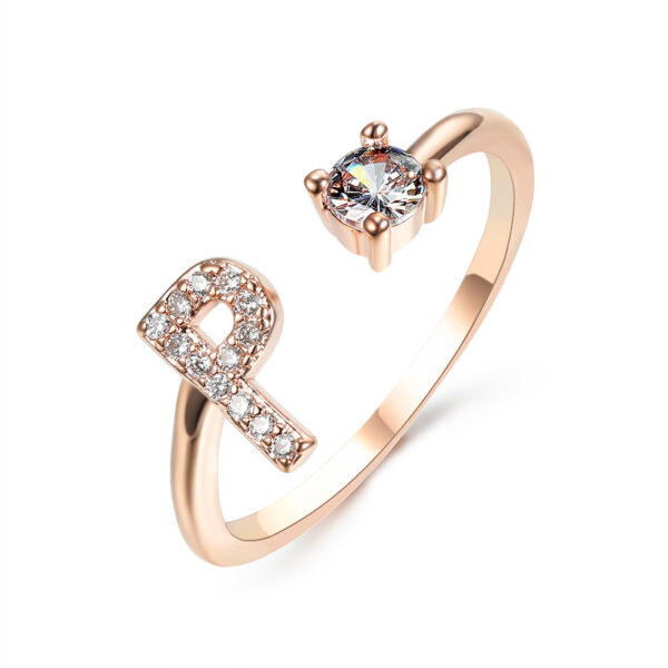Design Adjustable 26 Initial Letter Ring Fashion Jewelry for Women Design Adjustable 26 Initial Letter Ring Fashion Jewelry for Women