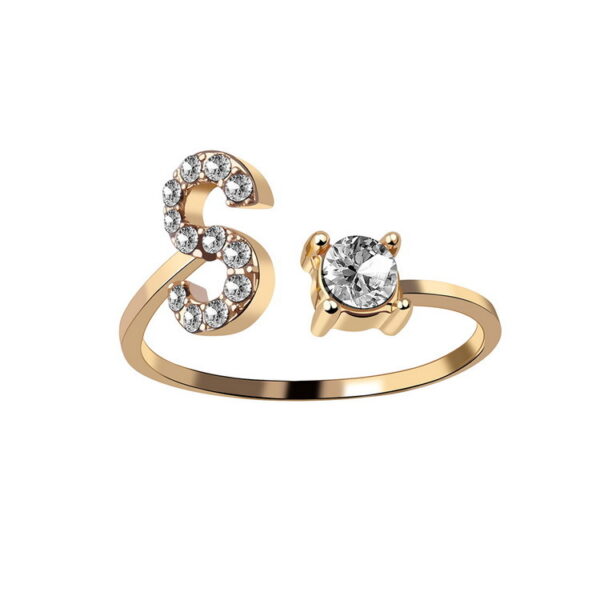 Design Adjustable 26 Initial Letter Ring Fashion Jewelry for Women Design Adjustable 26 Initial Letter Ring Fashion Jewelry for Women