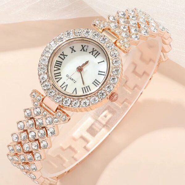 Diamond Women's Bracelet Watch Luxury Fashion Gift Box Six-piece Set Diamond Women's Bracelet Watch Luxury Fashion Gift Box Six-piece Set