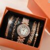Diamond Women's Bracelet Watch Luxury Fashion Gift Box Six-piece Set Diamond Women's Bracelet Watch Luxury Fashion Gift Box Six-piece Set