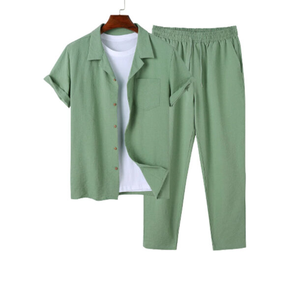 Digital Men's Cotton and Linen Shirt Outfit