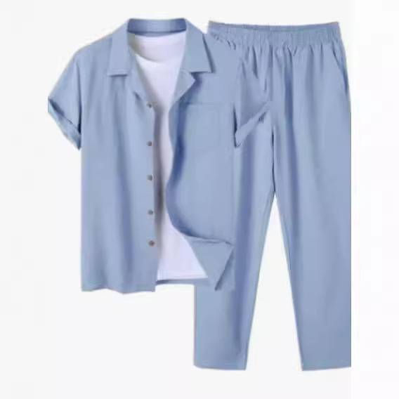 Digital Men's Cotton and Linen Shirt Outfit Digital Men's Cotton and Linen Shirt Outfit