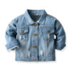 Distressed Cardigan Denim Short Long Sleeve Lapel Children's Wear Distressed Cardigan Denim Short Long Sleeve Lapel Children's Wear