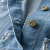 Distressed Cardigan Denim Short Long Sleeve Lapel Children's Wear Distressed Cardigan Denim Short Long Sleeve Lapel Children's Wear