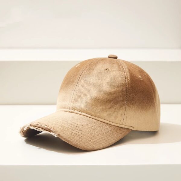 Distressed Gradient Denim Casual All-match Ripped Baseball Cap Distressed Gradient Denim Casual All-match Ripped Baseball Cap