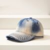 Distressed Gradient Denim Casual All-match Ripped Baseball Cap Distressed Gradient Denim Casual All-match Ripped Baseball Cap