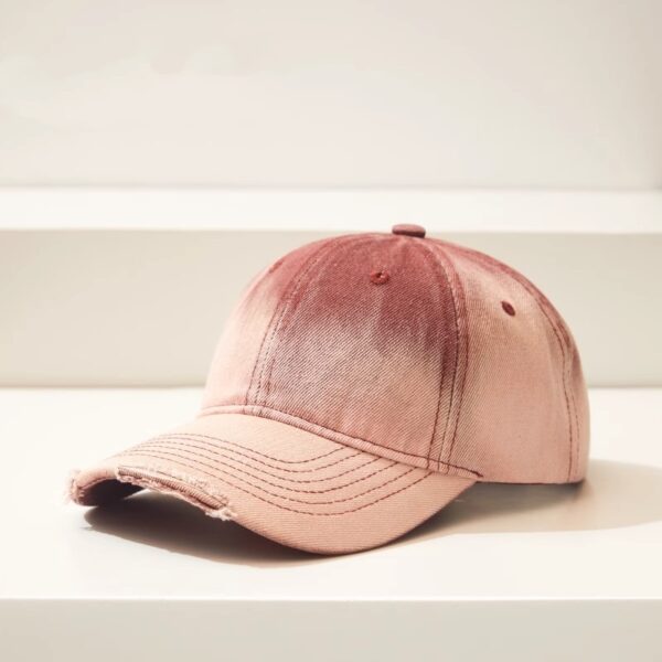 Distressed Gradient Denim Casual All-match Ripped Baseball Cap Distressed Gradient Denim Casual All-match Ripped Baseball Cap