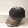 Distressed Gradient Denim Casual All-match Ripped Baseball Cap Distressed Gradient Denim Casual All-match Ripped Baseball Cap
