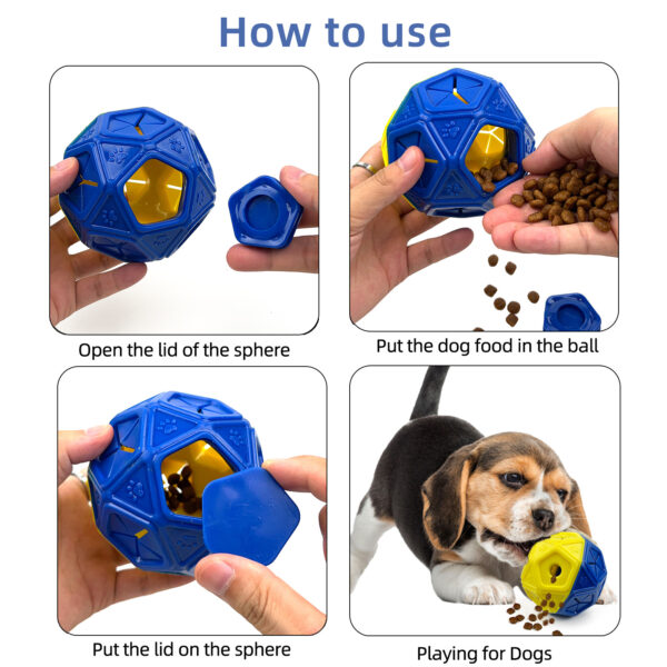 Dog and Pet Toy Ball Bite Resistant Leaking Food Interactive Indoor