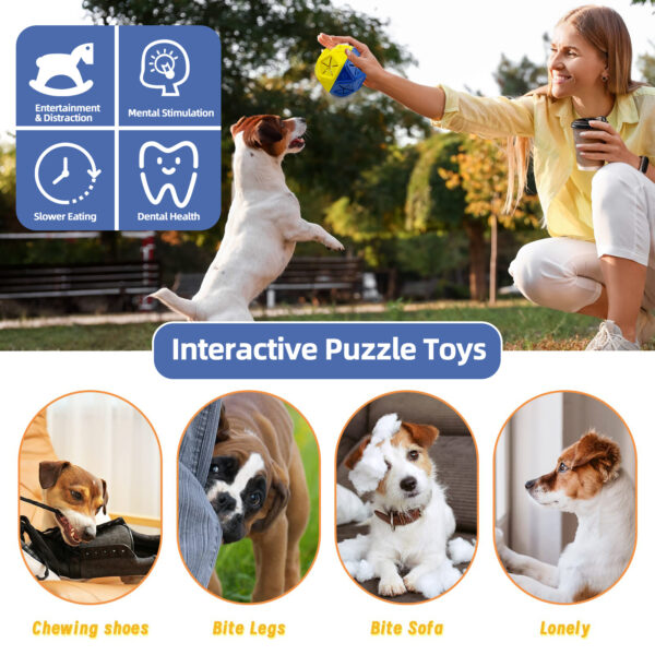 Dog and Pet Toy Ball Bite Resistant Leaking Food Interactive Indoor