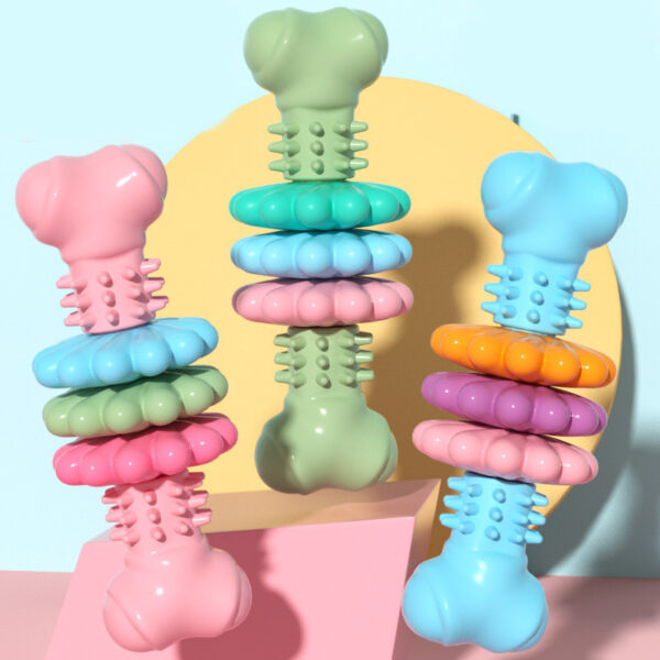 Dog Chew Toy Bone Type Dogs Teeth Cleaning Toys Indestructible TPR