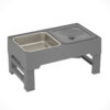 Dog Double Bowls Stainless Stand Adjustable Height Pets Feeding Dish Dog Double Bowls Stainless Stand Adjustable Height Pets Feeding Dish