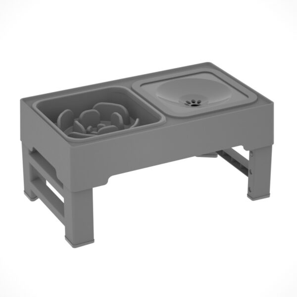 Dog Double Bowls Stainless Stand Adjustable Height Pets Feeding Dish Dog Double Bowls Stainless Stand Adjustable Height Pets Feeding Dish