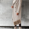 Double Breasted Lapel Coat Winter Fashion Solid Slim Long Jacket Sleeve