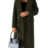 Double Breasted Lapel Coat Winter Fashion Solid Slim Long Jacket Sleeve