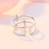 Double Cross Miniature Copper Inlaid Zircon Ring Double Cross Miniature Copper Inlaid Zircon Ring