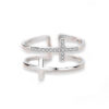 Double Cross Miniature Copper Inlaid Zircon Ring Double Cross Miniature Copper Inlaid Zircon Ring