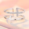 Double Cross Miniature Copper Inlaid Zircon Ring Double Cross Miniature Copper Inlaid Zircon Ring