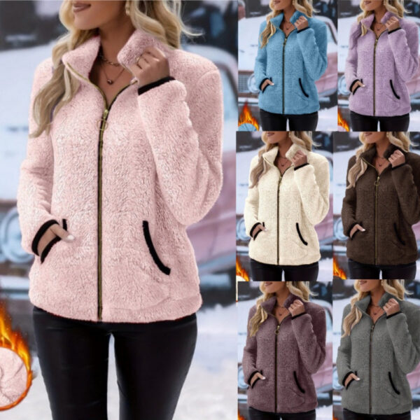 Double-sided Fleece Zip-up Cardigan - Casual Plush Hooded Jacket Double-sided Fleece Zip-up Cardigan - Casual Plush Hooded Jacket